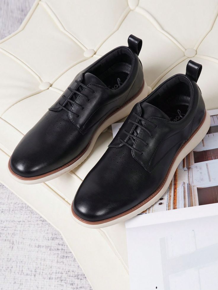 AMY9006-black  Collar     Embellished   Men Shoes Black Round Toe Oxford Shoes, Casual Slip-on Oxfords For Business, Black Oxford Leather Shoes With Round Toe, Black Leather Oxford Shoes With Round Toe, Casual Lace-up Shoes With Flat Heel For Derby, Slip-on Oxfords With Rubber Sole, Slip-on Oxfords For Derby, Casual Oxfords With Removable Insole And Flat Heel, Black Oxford Lace-up Shoes With Plain Toe