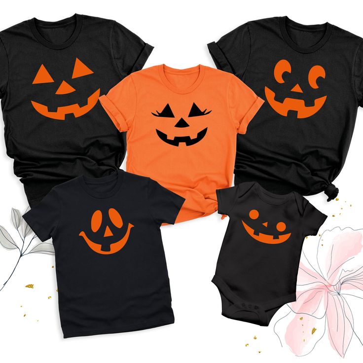 Pumpkin Face Halloween Shirt, Family Matching Halloween Tshirt, Halloween Party Group Shirts, Spooky Pumpkin Outfits, Family Pumpkin Tees The Pumpkin Face Halloween Shirt is the perfect way to bring spooky fun to your Halloween celebrations! Our Family Matching Halloween Tshirt is ideal for creating memorable moments with loved ones. Whether you're attending a Halloween party or just want to get into the festive spirit, our Halloween Party Group Shirts ensure everyone looks coordinated and styli Spooky Black Tops For Costume Party, Black Short Sleeve Shirt For Costume Party, Black Halloween Shirt With Character Print, Spooky Short Sleeve Tops For Costume Party, Fun Black Top For Halloween, Spooky Character Print Tops For Costume Party, Fun Black Tops For Halloween, Black Tops For Halloween Costume Party, Black Shirt For Halloween Costume Party