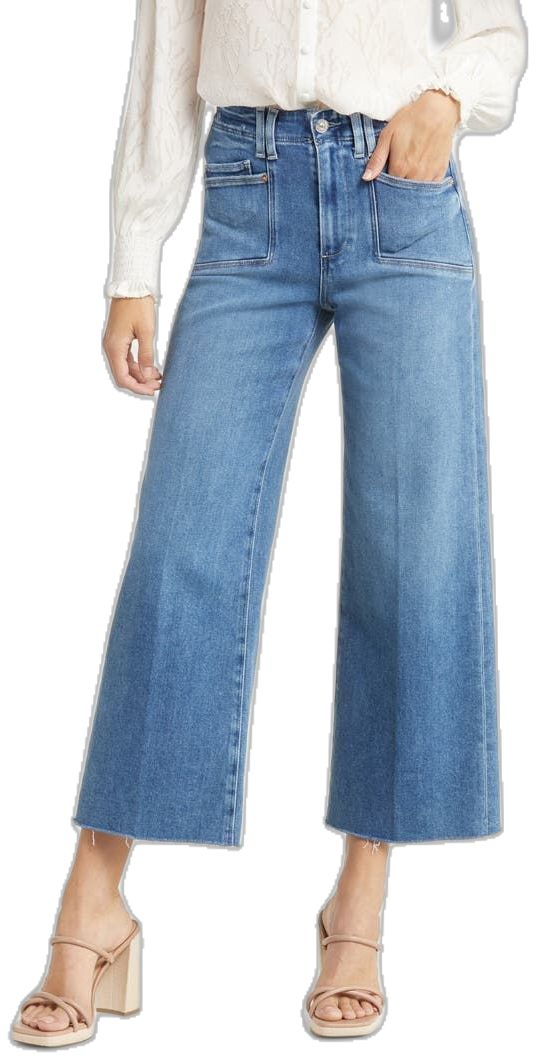 Faded Wide Leg Pants With Frayed Hem, Faded Cropped Leg Flare Jeans For Fall, Fall Faded Jeans With Frayed Hem, Wide Leg Jeans With Frayed Hem For Fall, Flare Cropped Jeans In Medium Wash For Fall, Washed Denim Blue Flare Jeans For Fall, Medium Wash Full Length Pants With Frayed Hem, Faded Flare Bottoms For Fall, Faded Cropped Leg Jeans For Fall