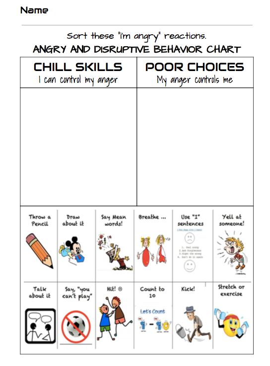 an angry and destily behavior chart for children to use in their own classroom