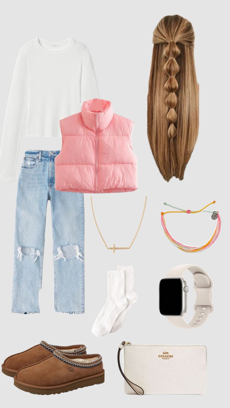 🍑 #like #likeitup #likeitup4more #likeandfollow #peach #coachbag #coach #puffervest #vest #vestoutfit Winter Preppy Outfits, Cute Easy Outfits For School, Winter Preppy, Matching Outfits Best Friend, Simple Outfits For School, Cute Modest Outfits, Outfits For School, Casual Preppy Outfits, Trendy Outfits For Teens