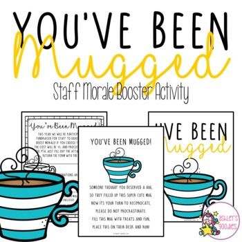 you've been mugged poster with coffee cups and the words, you've been