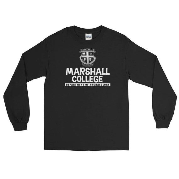 Indiana Jones Marshall College Long Sleeve T-ShirtFathers Day Gift Idea Maverick And Goose, Stephanie Johnson, Book Essentials, College Shirts, Movie Shirts, Indiana Jones, Shirt Sale, Charlotte Nc, Custom Shirts