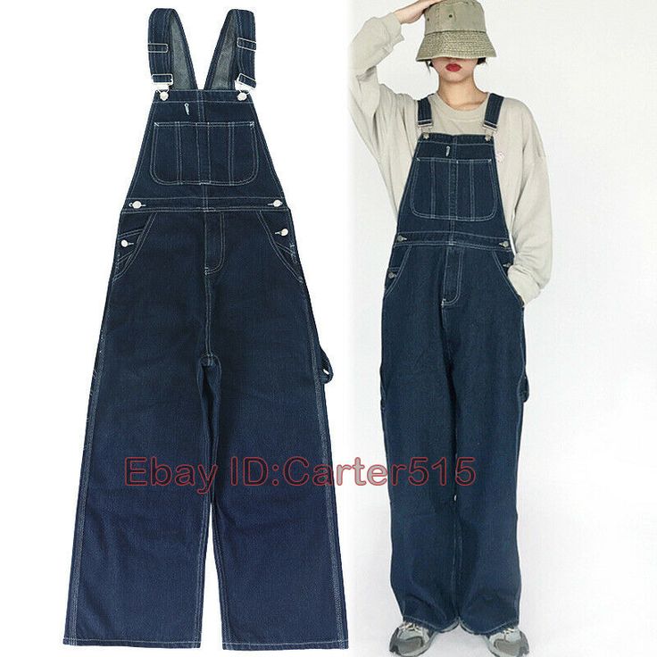 Womens Denim Wide Leg Overalls Pants Workwear Jaens Trousers Size:S-2XL Color:Black，Blue Material:Denim Description: Note: 1.Measured by hand ,may 1-2cm error.measure yourslef before order it. 2.As different computers display colors differently, the color of the actual itemmay vary slightly from the above images. 3.We can not guarantee 100% the customers can fit the shoes because of the individual size.We appreciate your understanding     Payment Delivery details Shipping Method: Air M 1980 Overalls, Casual Baggy Overalls, Casual Overalls With Side Pockets, Trendy Cotton Overalls, Trendy Overall Pants With Pockets, Baggy Cotton Overalls, High Waist Denim Blue Overalls With Pockets, Dark Wash Denim Jumpsuit With Wide Legs And Pockets, Dark Wash Wide Leg Denim Jumpsuit With Pockets