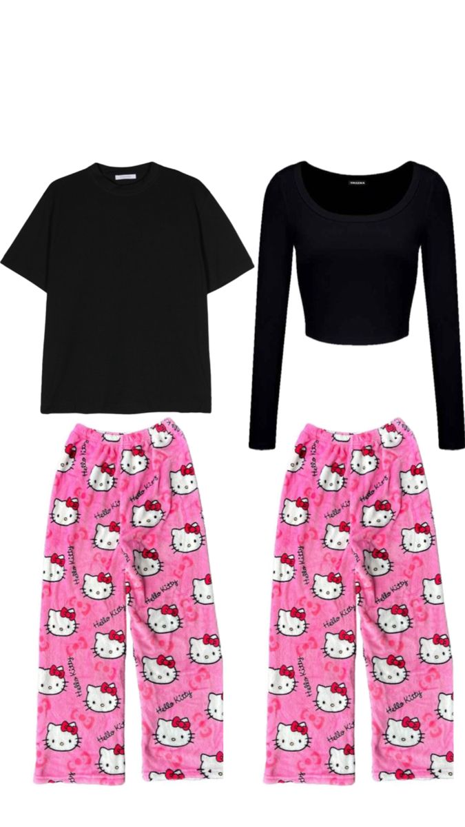 Hello Kitty Pjs, Bff Matching Outfits, Matching Outfits Best Friend, Couple Matching Outfits, Cute Outfits With Leggings, Couple Fits, Matching Pjs, Matching Sets Outfit, Cute Couple Outfits