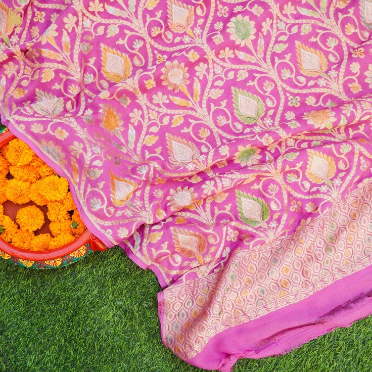 Introducing Khinkhwab's Pure Georgette Silk Fabric Collection Elevate your style with Khinkhwab's exclusive range of Pure Georgette silk fabric. Immerse yourself in the world of luxury and sophistication with this intricately designed, handwoven masterpiece. Unleash Your Creativity Our Pure Georgette silk fabric is your canvas to design the outfit of your dreams. Whether it's a graceful kurta, a glamorous lehenga, a chic jacket, a timeless blouse, or any other creation you envision, this fabric Pashmina Shawl With Traditional Patterns For Ceremonies, Traditional Silk Scarf For Wedding And Eid, Traditional Silk Blouse For Ceremonies, Traditional Jamawar Silk Scarf With Zari Work, Silk Blouse Piece For Diwali, Bollywood Style Silk Shawl For Traditional Ceremonies, Traditional Silk Scarf With Patterns For Wedding, Traditional Katan Silk Scarf With Zari Work, Traditional Raw Silk Scarf With Zari Work