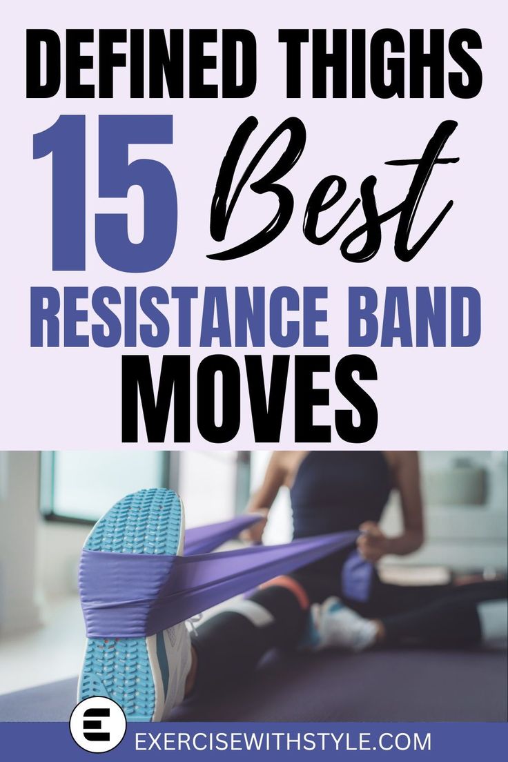 a woman doing resistance band moves with text overlay that reads, 15 best resistance band moves