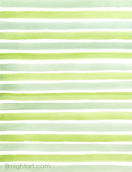 a watercolor painting with green and white stripes