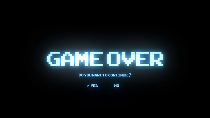 the title for game over is glowing in the dark