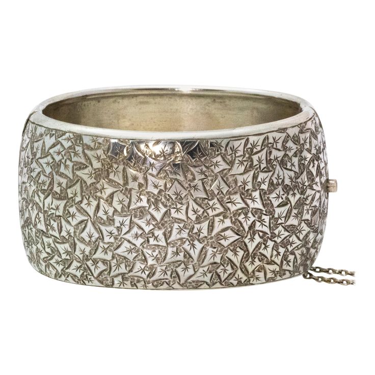 Finely detailed extra wide silver bangle. The engraving is beautifully intricate and really eye catching. Engraved Bangle, Wrap Bangles, Gold Wrap, Vintage Bangles, Sterling Silver Cuff Bracelet, Gold Bangle Bracelet, Silver Bangle Bracelets, Silver Bangle, 925 Silver Jewelry