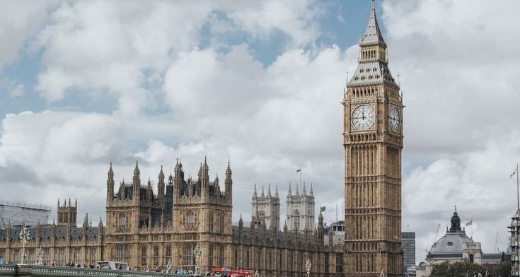 the big ben clock tower towering over the city of london on a partly cloudy day