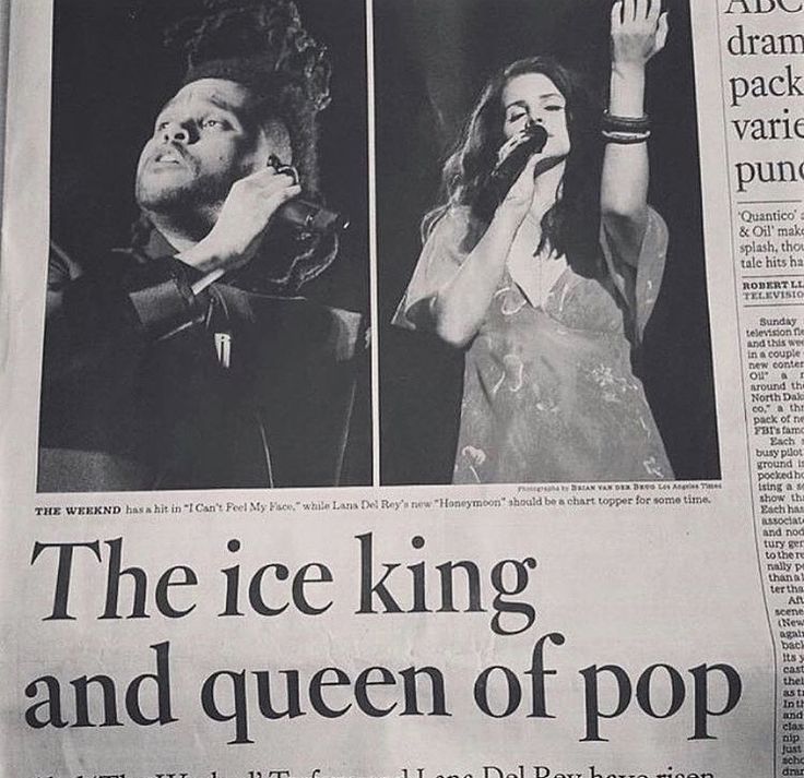 a newspaper article about the ice king and queen of pop, with an image of two people