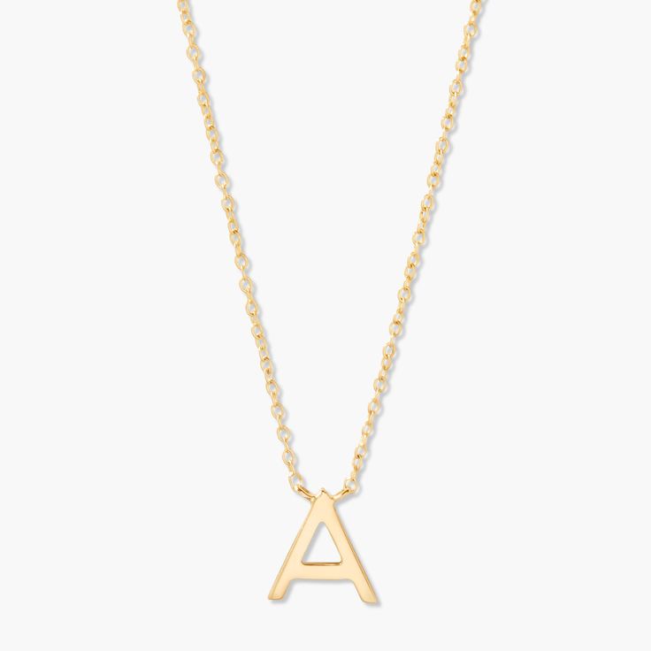 This Ainsley 14K Gold Initial Pendant is a luxurious gift that will truly make a statement! Show off your style and personality with this beautiful 14K gold pendant that proudly displays your initial. It's the perfect way to add a little sparkle to your day! Available in 14k yellow gold 16" cable chain with 2" extender Initial size: 8mm tall, width varies Spring-ring clasp This is an uppercase only font, lowercase letter entered will be produced as uppercase This item is FINAL SALE SKU: BYN1461 Luxury 14k Gold Initial Necklace For Formal Occasions, Yellow Gold Initial Pendant Charm Necklace Stamped 14k, Formal Initial Necklace, Gold Sterling Silver Name Necklace With Polished Finish, Gold Polished 14k Gold Initial Necklace, Gold Polished Sterling Silver Name Necklace, Formal Initial Pendant Necklace, Anniversary Jewelry With Initial Pendant, Formal Personalized Initial Necklace In Fine Jewelry Style