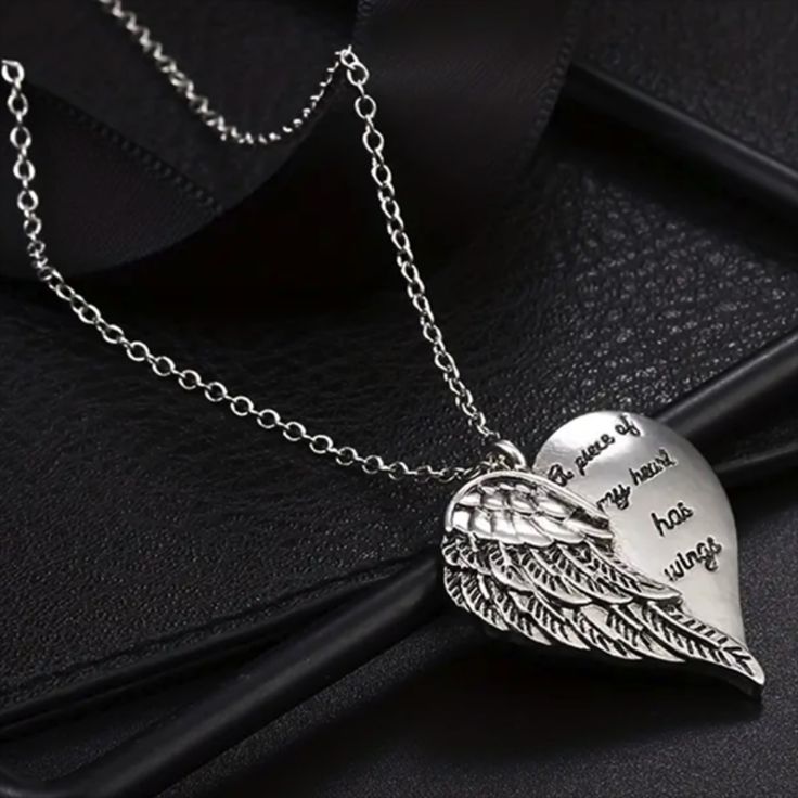 "A Piece Of My Heart Has Wings" Pendant And Coordinating Chain A Remembrance Necklace That Is Worn Close To Your Heart Sadly, This Is A Tragic Loss That Applies To Me Also My Son Got His Angel Wings When He Was 29 Years Old. A Very Personal Necklace That Some Will Want And Others Will Not Want There Is No Right Or Wrong - How A Grieved Person Decides Is Best These Words Sound Trivial To Me But There Are No Words That Will Make A Difference - "I'm Sorry For Your Loss" Is What Most People Will Say - Please Remember Words Are The Best Another Person Can Say I, Too, Say "I'm Sorry For Your Loss" - I Understand Yet I Know No Other Words The Heart Itself Is A Bit Larger Than One Inch Tall Hot Air Balloon Necklace, Camera Necklace, Balloon Necklace, Christmas Tree Necklace, Molecule Necklace, Remembrance Necklaces, Seahorse Necklace, Floral Statement Necklace, Wings Pendant