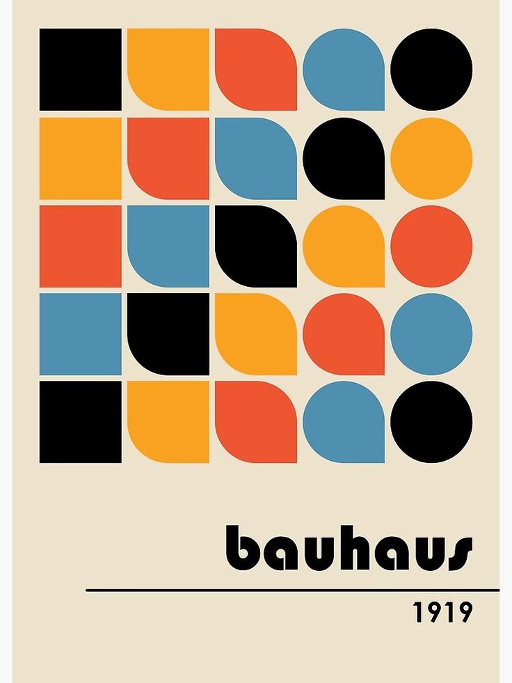 the bauhus logo is shown in black, orange, and blue