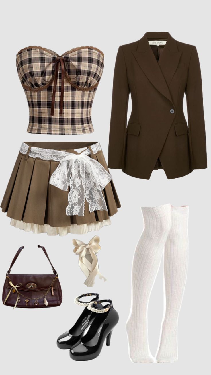 Dark academia outfit #darkacademia #outfit #brown #outfitinspo #fitinspo 2000’s Outfits, Dark Academia Y2k, Dark Academia Outfit, Outfit Brown, Academia Outfits, Perfect Wardrobe, Kpop Fashion Outfits, Clothing Essentials, Kpop Fashion