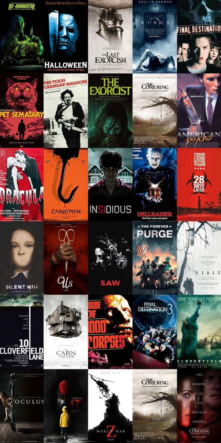 many different movie posters are shown together