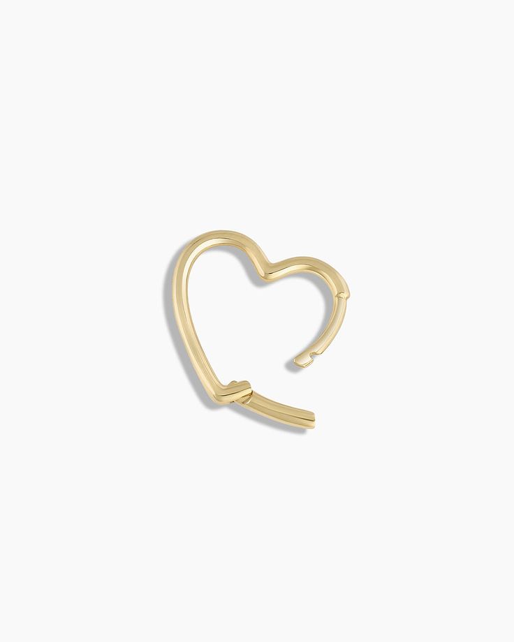 Open Heart Huggie Earring in 14k Solid Gold, Women's by gorjana Stackable Hoop Jewelry As A Gift, Stackable Hoop Jewelry For Gifts, 14k Gold Huggie Jewelry With Charms, Yellow Gold Huggie Stackable Jewelry, Fine Jewelry Stackable Hoop Earrings, Fine Jewelry Stackable Hoop, Small Hoop Jewelry With Heart Charm For Anniversary, Heart Charm Small Hoop Jewelry For Anniversary, Hoop Jewelry With Heart Charm For Anniversary