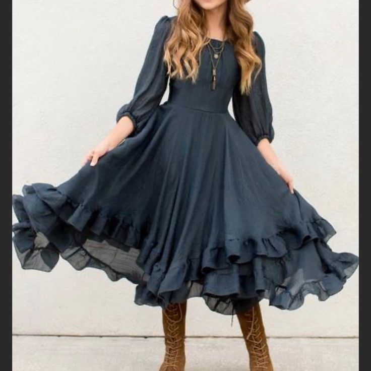 New Joyfolie Raelynne Dress In Navy Size 7. Never Worn. Please Don’t Bother Sending Me A Low Ball Offer. Blue Dress For Fall Dress-up, Moms Outfit, Joyfolie Dress, Teen Girl Dresses, Kids Fashion Dress, Stylish Dresses For Girls, Dresses Kids Girl, Kids Outfits Girls, Girls Fashion Clothes