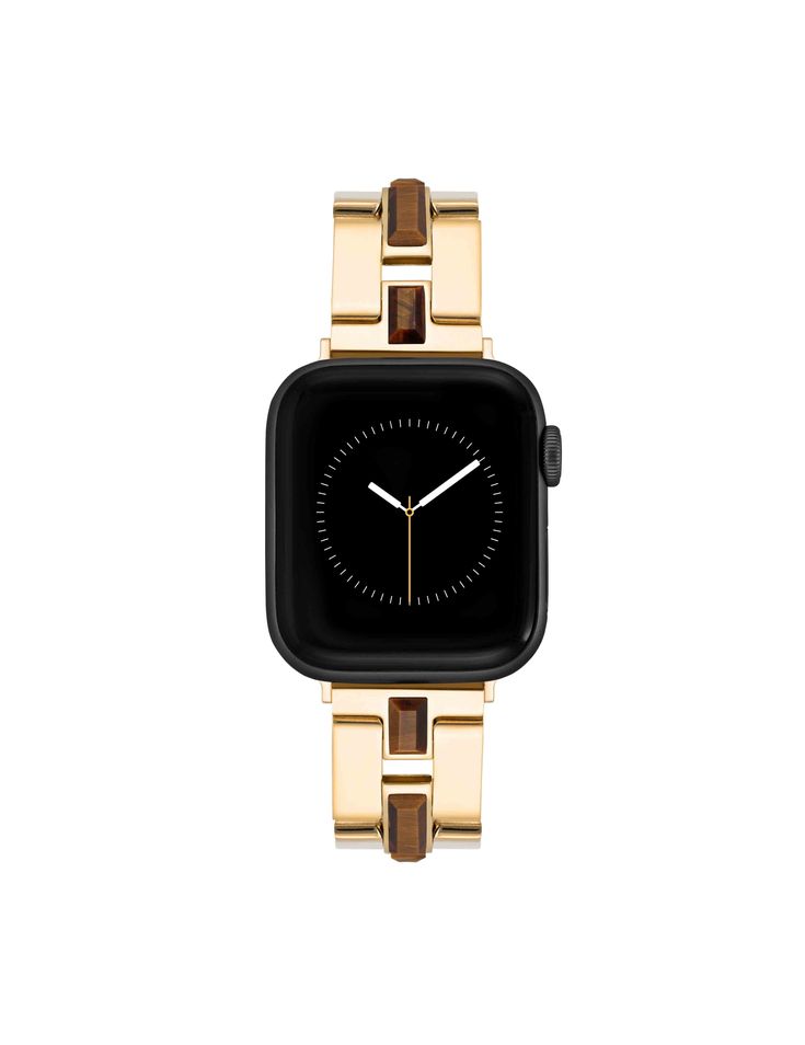 Anne Klein  Gemstone Accented Bracelet Band for Apple Watch® Unique Apple Watch Bands, Metal Apple Watch Band Women, Timeless Adjustable Bracelet Strap Watch Accessories, Timeless Adjustable Bracelet Strap For Watches, Timeless Adjustable Watch Bracelet Strap, Timeless Brown Bracelet Strap Jewelry, Timeless Brown Jewelry With Bracelet Strap, Timeless Adjustable Gold Apple Watch Band, Adjustable Timeless Bracelet Strap Watch Band