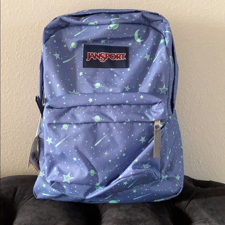 Brand New Bookbag By Jansport. Has Really Cute Cosmo Pattern Throughout The Front And Sides. Jansport Bookbag, Space Backpack, Jansport Backpacks, Awesome Socks, Back 2 School, Dream School, 11 59, Accessories Brand, Cool Socks