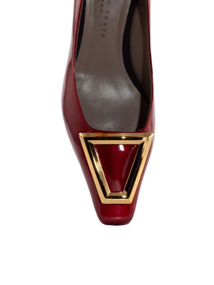 Red patent leather Bricis pumps with gold-tone metal buckle detail, square toe, leather sole with logo, 6cm high squared heelComposition: Leather, 100% Zegna Shoes, Marine Serre, Sneaker Wedge, Yoga Wear, Metal Buckles, Prada Bag, Manolo Blahnik, Valentino Garavani, High Heel Shoes