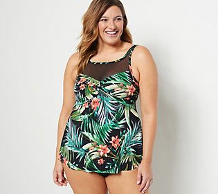 Set yourself up for a stylish, splashy style this summer with this two-piece tankini set. Flattering, comfy, and oh-so-cute, it's the epitome of a summer go-to for. From DreamShaper by Miraclesuit.  This product may be a customer return, vendor sample, or on-air display and is not in its originally manufactured condition. It may not be new. In some instances, these items are repackaged by QVC. Multicolor Tankini With Built-in Bra For Beach, Sleeveless Swim Dress With Built-in Bra For Beach, Summer Swim Skirt With Built-in Bra, Spring Vacation Swim Dress With Built-in Bra, Vacation Swim Dress With Built-in Bra For Beach Season, Summer Beach Tank Top With Built-in Bra, Printed Stretch Tank Top For Summer, Summer Swim Skirt With Built-in Bra For Pool, Summer Tankini With Built-in Bra For Sunbathing