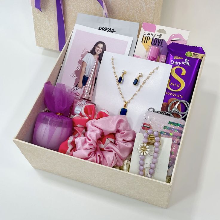 a gift box filled with lots of different items