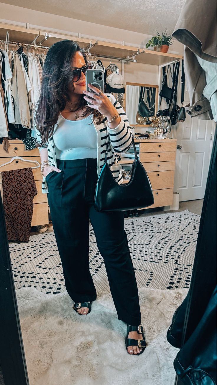 Shop Extra High-Waisted Taylor Wide-Leg ��… and other curated products on LTK, the easiest way to shop everything from your favorite creators. Work Outfit Midsize, Taryn Truly, Spring Workwear, Spring Business Casual Outfits, Outfit Midsize, Plus Size Chic, Midsize Outfits, Spring Work, Midsize Style