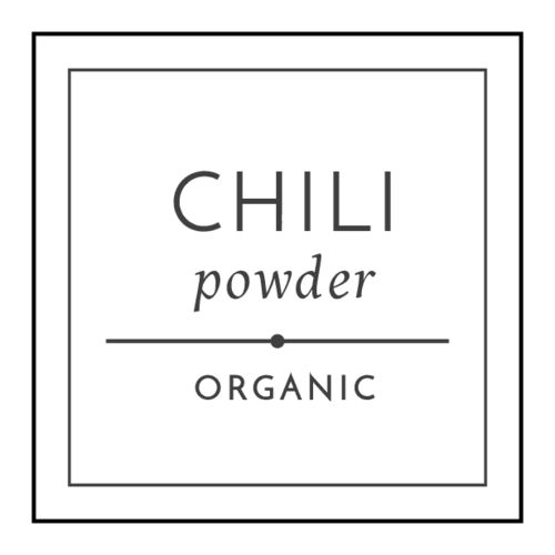 the logo for chilli powder organic, which is made with natural ingredients and uses