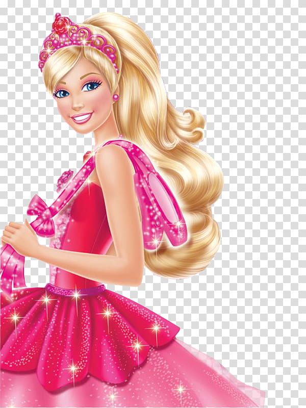 barbie the princess in pink dress, transparent background