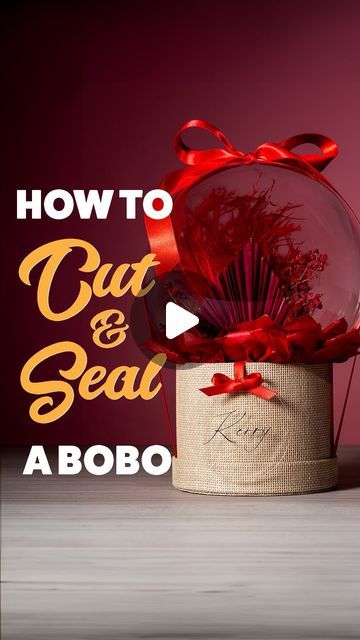 a vase with red flowers in it and the words how to cut and seal abobo