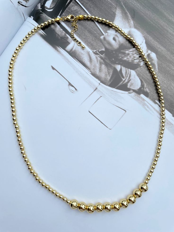 • gold beaded • necklace Gold Bead Necklace, Gold Beads, Chain Necklace, Beaded Necklace, Bracelet, Collar, Chain, Gold