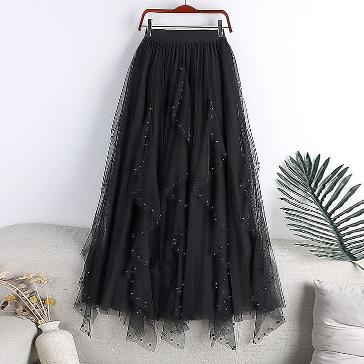 Season:Spring  Summer,Autumn / Fall; Fabric:Polyester; Dress Length:Midi; Gender:Women's; Style:Elegant,Long,Summer; Occasion:Date,Holiday,Party,Daily,Casual Daily,Mardi Gras,Mardi Gras Carnival; Details:Lined; Fit Type:Regular Fit; Pattern:Solid Colored; Design:Layered,Tulle,Asymmetric Hem,Beaded; Special Size:Asian Size; Pants Type:Skirt,Swing,Long Skirt; Fly Type:Elasticity; Front page:FF; Production mode:Self-produce; Length:; Waist:; Special selected products:Clearance; Fit US Size:null; Fi Harajuku Skirt, Tule Rok, Gonna In Tulle, Tulle Long Skirt, Tulle Skirts, Pleated Maxi Skirt, Langer Rock, Long Skirts For Women, Brown Skirts