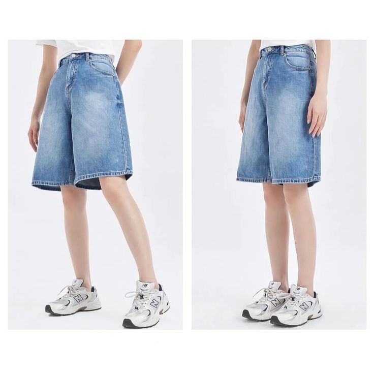 Step into summer with style and comfort with our High-Waisted Straight Denim Shorts for Women. Perfectly blending classic aesthetics with modern design, these mid-length trousers offer a versatile look that complements your everyday casual wear. Crafted from high-quality cotton denim, these shorts ensure durability and ease, making them a must-have in your wardrobe. Product Features Material: 100% Cotton Denim for breathability and durability Length: Knee-length for an elegant yet casual look Fit Type: Regular, ensuring comfort without compromising on style Style: Casual, perfect for daily wear Decoration: Washed denim for a trendy, lived-in look Jeans Style: Straight cut that flatters all body types Waist Type: High-waisted design to accentuate your waistline Closure Type: Zipper fly for Denim Pants With Built-in Shorts, Casual Jeans With Built-in Shorts For Streetwear, Summer Wide Leg Jeans With Pockets, Relaxed Fit Wide Leg Jeans With Built-in Shorts, Casual Mid-rise Bottoms With Built-in Shorts, High Waist Denim Pants With Built-in Shorts, Medium Wash Jeans For Summer Streetwear, Jeans With Built-in Shorts For Summer, Summer Streetwear Medium Wash Jeans