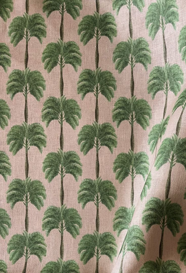 Palma is our homage to the majestic Royale Palm, a native treasure of Colombia, Venezuela, and Trinidad and Tobago. These grand palm trees form a simple yet enchanting pattern that conjure dreams of opulent adventures in faraway lands. Available in three colours, Bay, Flamingo and Sand. About the DesignDesign - Little PalmaColour - FlamingoPrint Method - Digital Pattern repeat approx. (cm) - h13.5 w52 (Straight match up)About the FabricFabric available by the metre in a printed width of approx. 134cmFFabric type - Pure LinenWeight - 250gsmComposition - 100% LinenRub count - 10,000+Care instructions - Dry clean onlyPlace of Manufacturing - UKCustom Size | Commercial GradeFire treatment available on requestPlease contact hello@deusexgardenia.com.Delivery TimesPrinted to order, please allow 3 Pattern Repeat, Home Wallpaper, Pitcairn Islands, British Indian Ocean Territory, Equatorial Guinea, Three Color, The Conjuring, Maldives, Trinidad