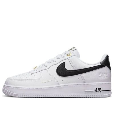 Celebrate 40 years of iconic style with the Nike Air Force 1 Low '07 LV8! The perfect homage to the original 1982 model, this sneaker is dressed in a combination of premium Sail leather and mesh materials, with bold black accents and gold details. Stand-out features include the “1” branded tongue tags, custom “82-22” insoles motifs and eyelets. All set atop a classic white AF1 rubber sole for superior comfort and a street-ready look. Get your pair now to stay on top of sneaker trends! (AF1/SNKR/Skate/Men's/Low Top/Non-Slip/Wear-resistant) Nike Custom Sneakers With Embossed Logo For Streetwear, Custom Nike Sneakers With Embossed Logo For Streetwear, Classic Custom Sneakers With Embossed Logo For Sports, Classic Nike Air Force 1 High-top With Gum Sole, Classic High-top Nike Air Force 1 With Gum Sole, Classic High-top Nike Air Force 1 With White Sole, Nike Sneakers With Embossed Logo For Streetwear, Classic Nike Air Force 1 Low-top Sports Shoes, Classic Low-top Nike Air Force 1 For Sports