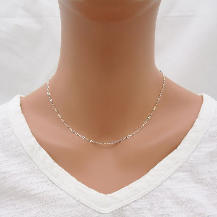 925 STERLING SILVER LACE SPARKLE CHAIN The light catches this chain beautifully due to the unique lacey links, this dainty necklace can be worn as a choker or regular length necklace (see photos for both options). Closes with a quality spring-ring clasp. Comes in a gift box.  - 925 Sterling Silver - your choice of length - unique sparkly links - comes in gift box Length Necklace, Silver Lace, Silver Chain Style, Earring Sale, Dainty Necklace, Spring Rings, Sterling Silver Jewelry, My Jewellery, Silver Chain