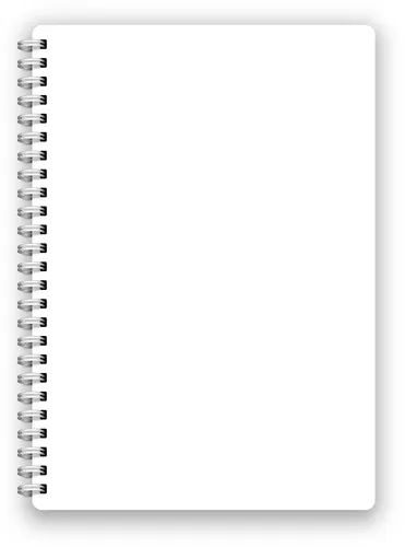 an open spiral notebook on a white background