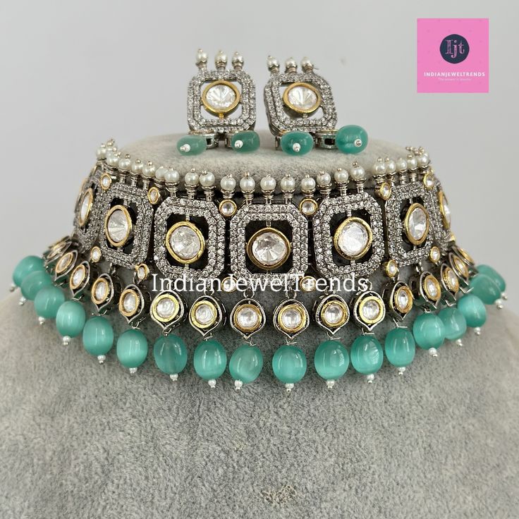 Mint Premium Dual Tone uncut Polki Kundan Choker,Sabyasachi choker, Bollywood Indian Pakistani jewelry for wedding , Bridal jewelry Gold-plated foiled Kundan necklace set. Regular Size And Adjustable Ships from California, USA Delivery in 2-5 business days in the USA. Other colors can be found here https://www.etsy.com/listing/1423048212/red-premium-dual-tone-uncut-polki-kundan?ref=listings_manager_grid https://www.etsy.com/listing/1423049936/pink-premium-dual-tone-uncut-polki?ref=listings_manag Silver Kundan Choker For Ceremonial Occasion, Ceremonial Silver Kundan Choker, Heavy Choker Bridal Necklace For Reception, Heavy Bridal Choker Necklace For Reception, Heavy Bridal Choker For Reception, Silver Tilla Choker For Reception, Hand Set Choker For Receptions And Festivals, Hand Set Choker For Reception And Festivals, Heavy Festive Choker