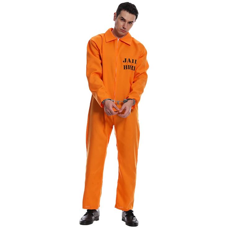 PRICES MAY VARY. The fabric of this orange prison garment is polyester fiber, which is comfortable to wear and does not wrinkle easily. But because of the long-term packaging, you only need to use an iron to restore it to the original state when you receive it. The prisoner costume include Jumpsuit，with zipper on the chest.It is easy to put on and take off. This prisoner costume is suitable for those who are 6.1 feet tall and below. PGOND is Committed to Developing and Designing Various Types of Orange Prisoner Costume, Orange Prisoner, Inmate Costume, Prison Jumpsuit, Prisoner Costume, Costume Jumpsuit, Orange Jumpsuit, Jumpsuit Men, Halloween Orange