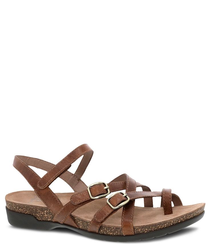 From Dansko&#x2C; the Roslyn Leather Thong Sandals feature:Leather upperBuckled foot strapsAdjustable hook and loop ankle strap closureSoft&#x2C; comfortable leather liningSuede sockliningMolded memory foam footbedLightweight EVA/cork midsoleRubber outsoleApprox. 1.4" heel heightAPMA Seal of AcceptanceImported. Cheap Leather Sandals For Outings, Cheap Leather Sandals With Durable Heel, Adjustable Leather T-strap Slingback Sandals, Adjustable Leather Toe Loop Footbed Sandals, Adjustable T-strap Leather Sandals, Adjustable Leather T-strap Sandals, Adjustable Strappy Sandals With Heel Loop, Adjustable Leather T-strap Sandals With Buckle, Adjustable T-strap Sandals With Toe Loop And Buckle