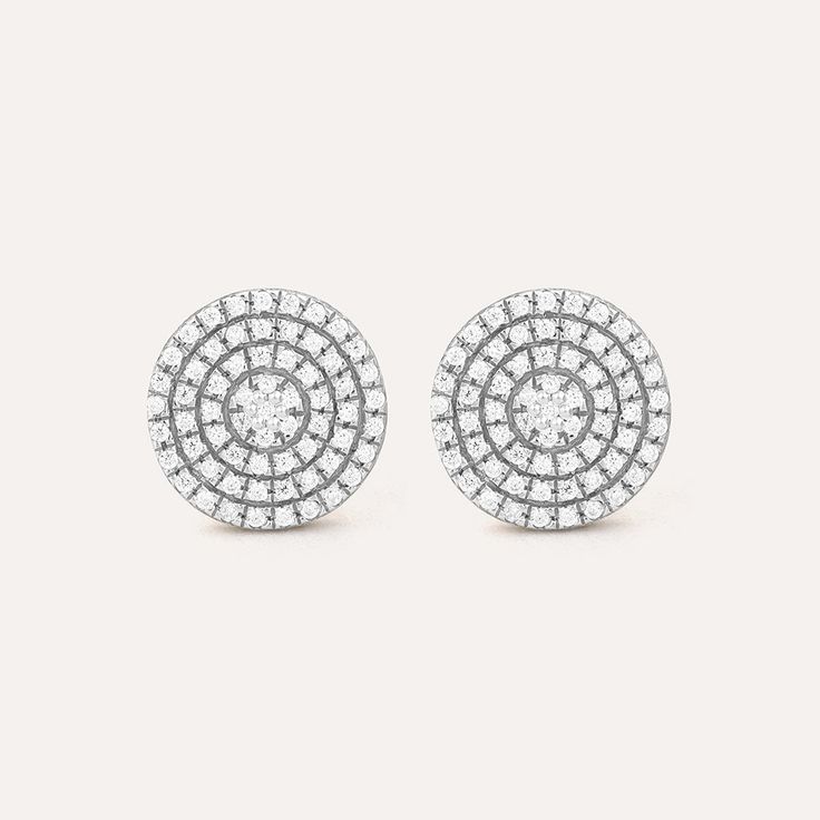 SKU# E-10281 Diamond Weight 0.26cts Earring Diameter 9.60 mm Thickness 2.0 mm Post back closure Finish 14k gold plated sterling silver or in sterling silver. Avoid contact with anything containing derivatives of alcohol. White Gold Moissanite Cluster Earrings, Fine Jewelry Round Cluster Earrings With Vvs Clarity, Round Cluster Earrings With Diamonds, Fine Jewelry, Timeless Cluster Earrings With Brilliant Cut Cubic Zirconia, Timeless Round Cluster Earrings With Brilliant Cut, Fine Jewelry Diamond Cluster Earrings, Elegant Round Cluster Earrings With Lab Grown Diamonds, Vvs Clarity Round Cluster Earrings Fine Jewelry, Timeless Round Brilliant Cut Cluster Earrings