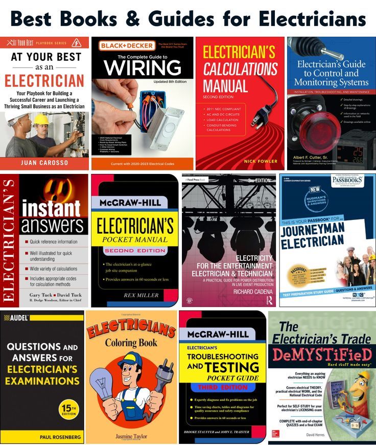 the best books and guides for electricians cover art printables on both sides