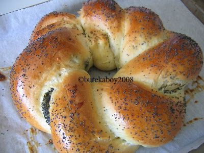 a close up of a bagel on a piece of paper