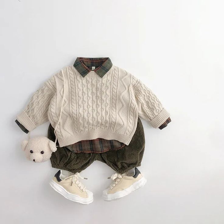 Cotton Cable Knit Long Sleeve Sweater, Playful Knit Long Sleeve Outerwear, Cute Cotton Cable Knit Sweater, Cotton Sweater For Playtime In Fall, Cotton Sweater For Fall Playtime, Fall Cotton Sweater For Playtime, Cute Cable Knit Sweater For Fall, Playful Long Sleeve Sweater For Fall, Playful Knitted Long Sleeve Tops