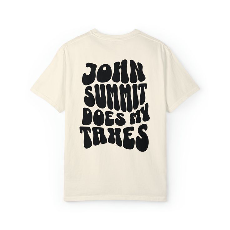 John Summit Does My Taxes Oversized Festival Tee, House Music, John Summit, John Summit Tax Shirt, John Summit Shirt This is a standard unisex size Comfort Colors Tee. For an oversized fit, please size up 1 to 2 sizes. 100% ring-spun cotton Heavy fabric Relaxed fit Sewn-in twill label All designs printed direct to garment. Care Instructions: Turn garment inside out and wash on cold. We recommend air drying, but shirts can be placed in the dryer on the lowest heat setting. DO NOT iron directly on Cotton Band Merch Tops With Lettering, John Summit, Festival Tshirt, Summit House, Summit Homes, Comfort Colors Tee, House Music, Quality T Shirts, Comfort Colors