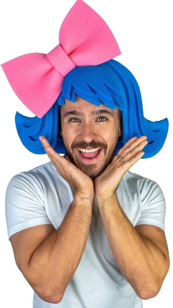 Wig with Large Bow - Foam Wig, Cosplay Wig, Drag Queen Wig Cheap Playful Costume Accessories For Costume Party, Cheap Novelty Hats For Costume Party, Cheap Hat For Costume Party, Cheap Adjustable Hats For Costume Party, Cheap Playful Costume Accessories For Party, Cheap Playful Costume Hats, Color Wig Cocktail Party, Fun Wigs, Foam Wigs