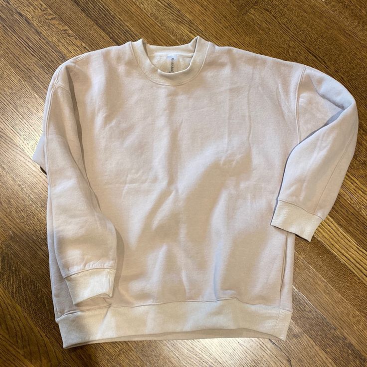 As Revival M/L Sweatshirt - Got This Recently But Didn’t Wear It’s A Little More Stiff Than I Like. It’s Oversized. Size M/L Beige Oversized Beige Crew Neck Sweatshirt, Cream Cotton Top With Cozy Fit, Cozy Fit Cream Top With Ribbed Cuffs, Casual Cozy Fit Drop Shoulder Tops, Cozy Drop Shoulder Everyday Top, Cozy Cotton Drop Shoulder Tops, Cozy Drop Shoulder Tops For Everyday, Cozy Drop Shoulder Tops For Layering, Cream Crew Neck Sweatshirt For Layering