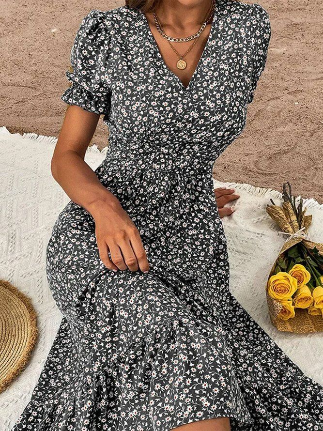 Elegant Dresses Casual, Dresses Sundresses, Elegant Casual Dress, Womens Boho Dresses, Ditsy Floral Dress, Summer Sundress, Work Dresses, Dresses Floral, Floral Dresses